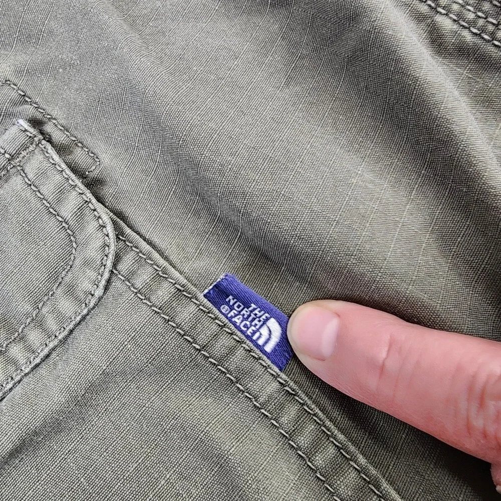 North Face Cargo‎ Shorts Mens Size 40 Olive Green Ripstop Hiking Utility
